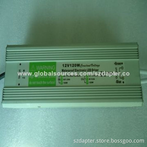 12/24V 120W Constant Voltage IP67 Waterproof LED Power Supply with CE/RoHS Marks